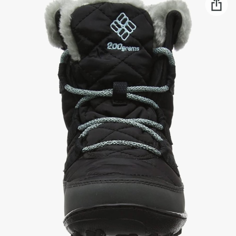 Columbia Youth size 4 Minx Shorty Omni heat waterproof-K snow boot in black/grey - Picture 4 of 15